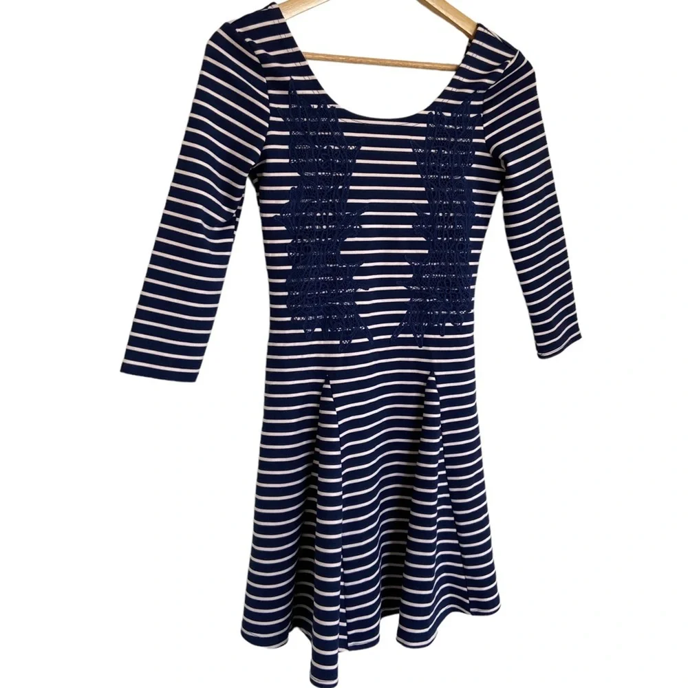 Free People Lace Striped Skaters Dress